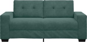 vidaXL Sofa dwuosobowa, ciemnozielona, 140 cm, aksamit 4