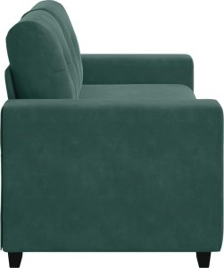 vidaXL Sofa dwuosobowa, ciemnozielona, 140 cm, aksamit 5
