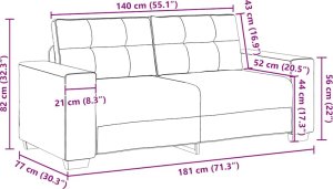 vidaXL Sofa dwuosobowa, ciemnozielona, 140 cm, aksamit 9