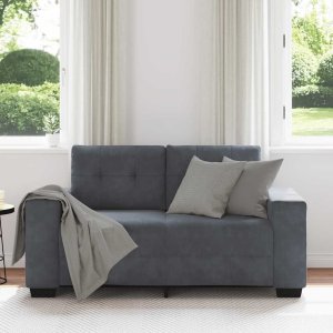 vidaXL Sofa dwuosobowa Ciemnoszara 120 cm Aksamit 3