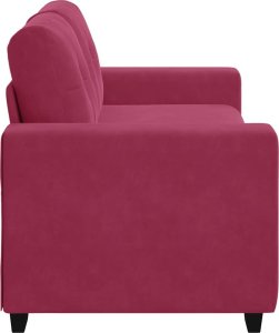 vidaXL Sofa dwuosobowa, wino czerwone, 140 cm, aksamit 5