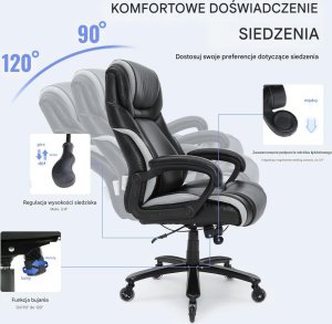 Krzesło biurowe Vevor Biurowy fotel wypoczynkowy z podnóżkiem 6