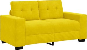 vidaXL vidaXL Sofa dwuosobowa, żółta, 120 cm, aksamit 2