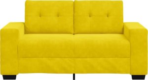 vidaXL vidaXL Sofa dwuosobowa, żółta, 120 cm, aksamit 4