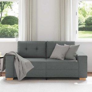 vidaXL vidaXL Sofa dwuosobowa, ciemnoszara, 140 cm, tkanina 3