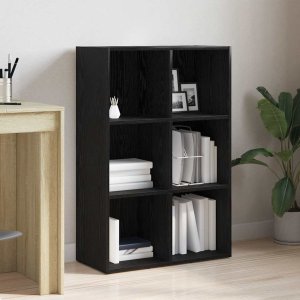 vidaXL Regał na książki Czarny dąb 66x30x98 cm Drewno klejone 1