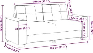 vidaXL Sofa dwuosobowa Ciemnoszara 140 cm Aksamit 9