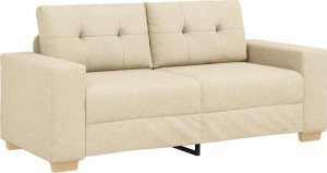 vidaXL Sofa dwuosobowa, kremowa, 140 cm, tkanina 2