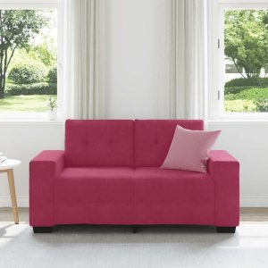 vidaXL vidaXL Sofa dwuosobowa, wino czerwone, 120 cm, aksamit 3