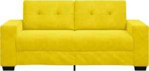 vidaXL Sofa dwuosobowa, żółta, 140 cm, aksamit 4