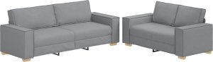 vidaXL 2-częściowy komplet wypoczynkowy, obity tkaniną, jasnoszary 2