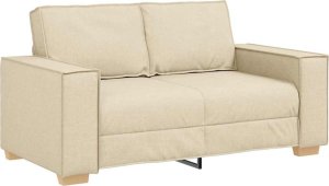 vidaXL 2-częściowy komplet wypoczynkowy, obity tkaniną, kremowa 4