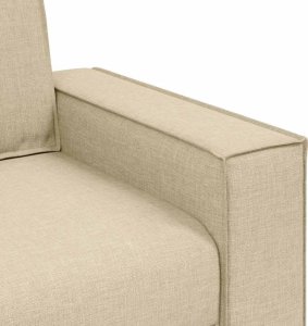 vidaXL 2-częściowy komplet wypoczynkowy, obity tkaniną, kremowa 8