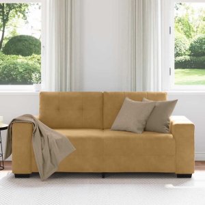 vidaXL Sofa dwuosobowa, brązowa, 140 cm, aksamit 3