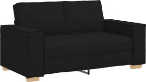 vidaXL 2-częściowy komplet wypoczynkowy, obity tkaniną, czarna 4