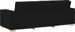 vidaXL 2-częściowy komplet wypoczynkowy, obity tkaniną, czarna 7