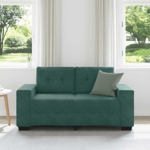 vidaXL vidaXL Sofa dwuosobowa, ciemnozielona, 120 cm, aksamit 3