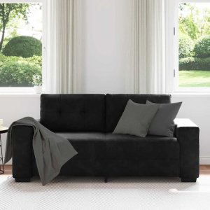 vidaXL Sofa dwuosobowa czarna 140 cm aksamitna 3