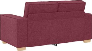 vidaXL 2-częściowy komplet wypoczynkowy, obity tkaniną, winna czerwień 6