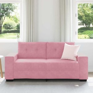 vidaXL Sofa dwuosobowa, różowa, 140 cm, aksamit 3