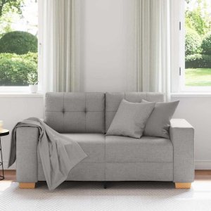 vidaXL Sofa dwuosobowa, szara chmurowy, 120 cm, tkanina 3