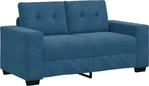 vidaXL Sofa dwuosobowa, niebieska, 120 cm, aksamit 2