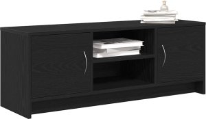 vidaXL Szafka pod TV, czarny dąb 102x30x37,5cm 4