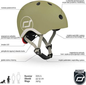 Scoot and Ride Kask dla dzieci 1-5 lat rozm. XXS-S, kolor: Olive 5