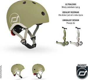Scoot and Ride Kask dla dzieci 1-5 lat rozm. XXS-S, kolor: Olive 6