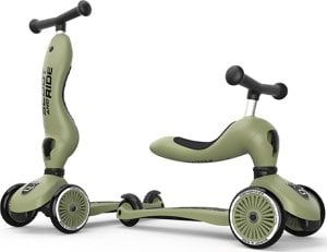 Scoot and Ride HK1 2w1 jeździk i hulajnoga dla dzieci 1-5 lat, kolor: Olive 1