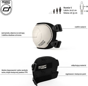 Scoot and Ride Ochraniacze dla dzieci, na rolki, wrotki, hulajnogę, rozm. S, kolor: Ash 18