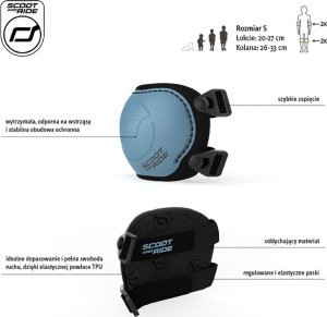 Scoot and Ride Ochraniacze dla dzieci, na rolki, wrotki, hulajnogę, rozm. S, kolor: Steel 10