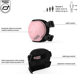 Scoot and Ride Ochraniacze dla dzieci, na rolki, wrotki, hulajnogę, rozm. S, kolor: Rose 9