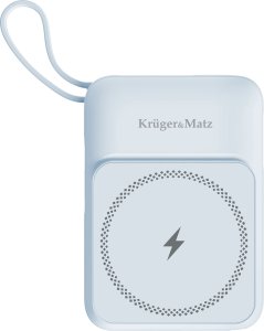 ML POWERBANK indukcyjny Kruger&Matz 10000 mAh Mag Safe z kablem niebieski 4