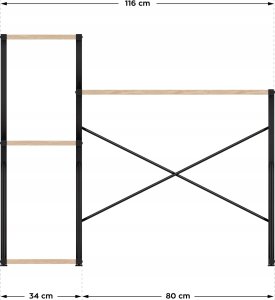 Biurko vidaXL Leader 3.5 Beżowe 114 cm x 50 cm 15