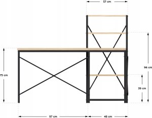 Biurko vidaXL Leader 5.9 Beżowe 145 cm x 48 cm 12