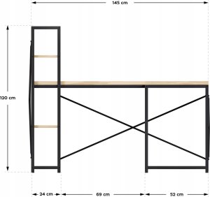 Biurko vidaXL Leader 5.9 Beżowe 145 cm x 48 cm 13