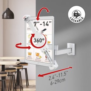 Uchwyt do tabletu 7-14" obrotowy ścienny z zamkiem 4