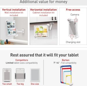 Uchwyt do tabletu 7-14" obrotowy ścienny z zamkiem 6