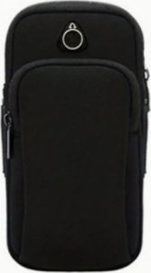 Pokrowiec Etui Opaska na Ramię Telefon Klucze do Biegania Sportowa Czarna 2
