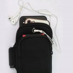 Pokrowiec Etui Opaska na Ramię Telefon Klucze do Biegania Sportowa Czarna 4