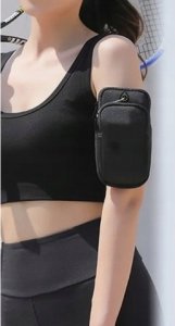 Pokrowiec Etui Opaska na Ramię Telefon Klucze do Biegania Sportowa Czarna 5