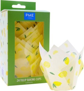 PME Papilotki tulipanowe do muffinek motyw cytryny 24 szt. 1