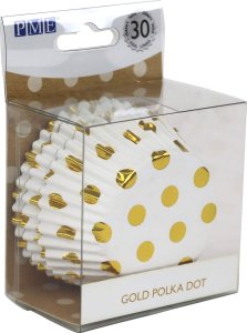 PME Papilotki do babeczek kropki (30 sztuk) białe 2