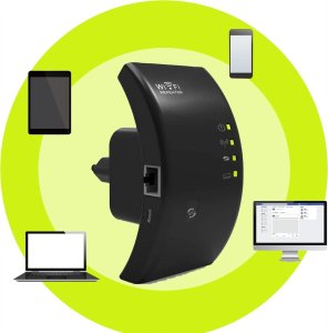 WZMACNIACZ SYGNAŁU WIFI WYGIĘTY W02 czarny 3