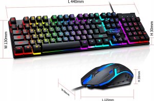 KLAWIATURA PODŚWIETLANA ZESTAW Z MYSZKĄ TF230 8