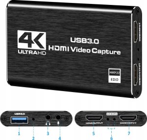 VIDEO GRABBER 4K PROSTOKĄTNY VICTOR-HDMI-1 7