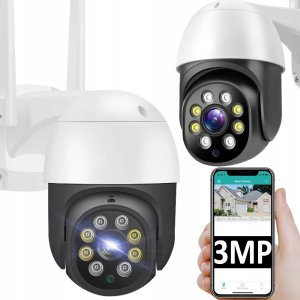 KAMERA ZEWNĘTRZNA OBROTOWA BIAŁO-CZARNA 3MPx P3 1