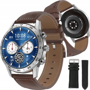 SMARTWATCH MĘSKI 2 PASKI DT70 SREBRNY 1