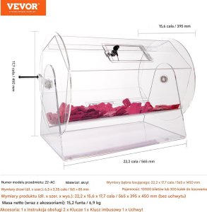 Bęben loteryjny akrylowy 56,5 x 145 cm 2